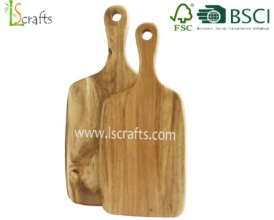 Acacia Wooden Kitchen Paddle Serving Board with Handle